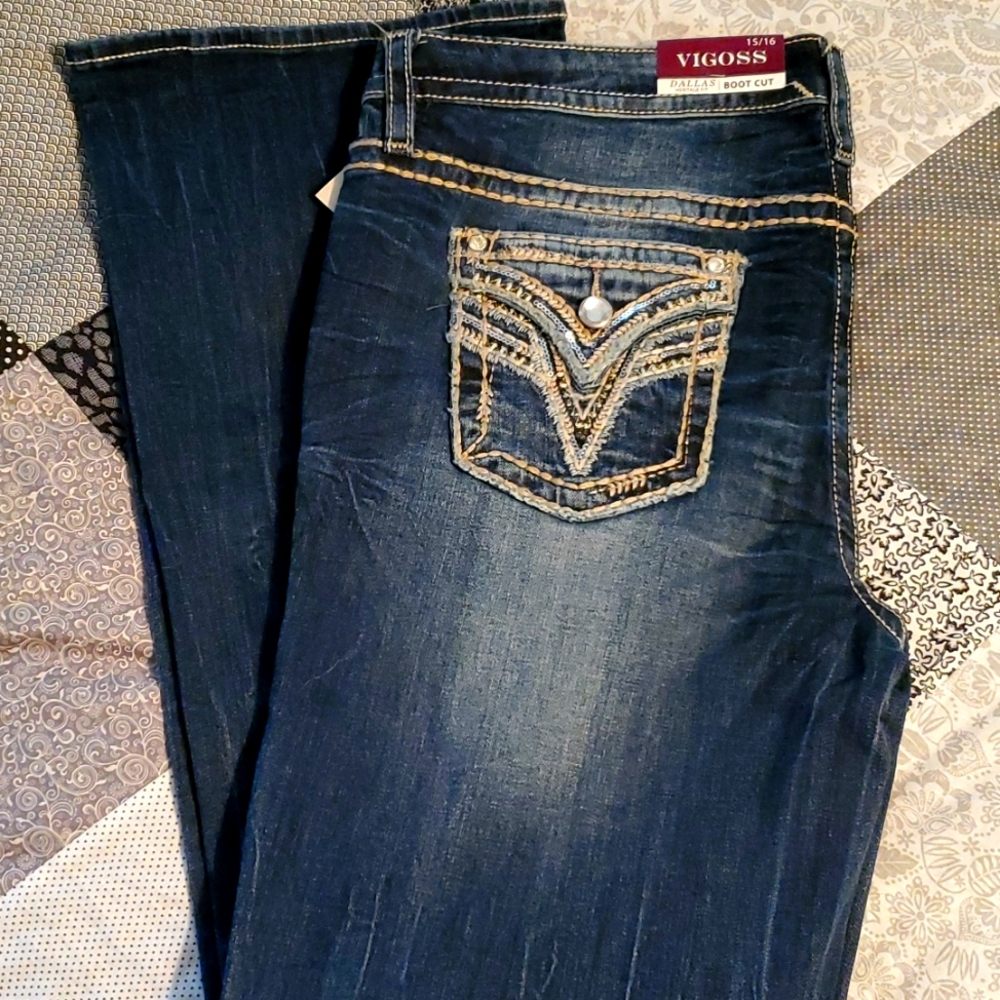 Vigoss Dallas Heritage Fit Boot Cut Jeans - Size 15/16